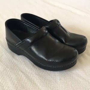 Dansko Black Leather Clogs